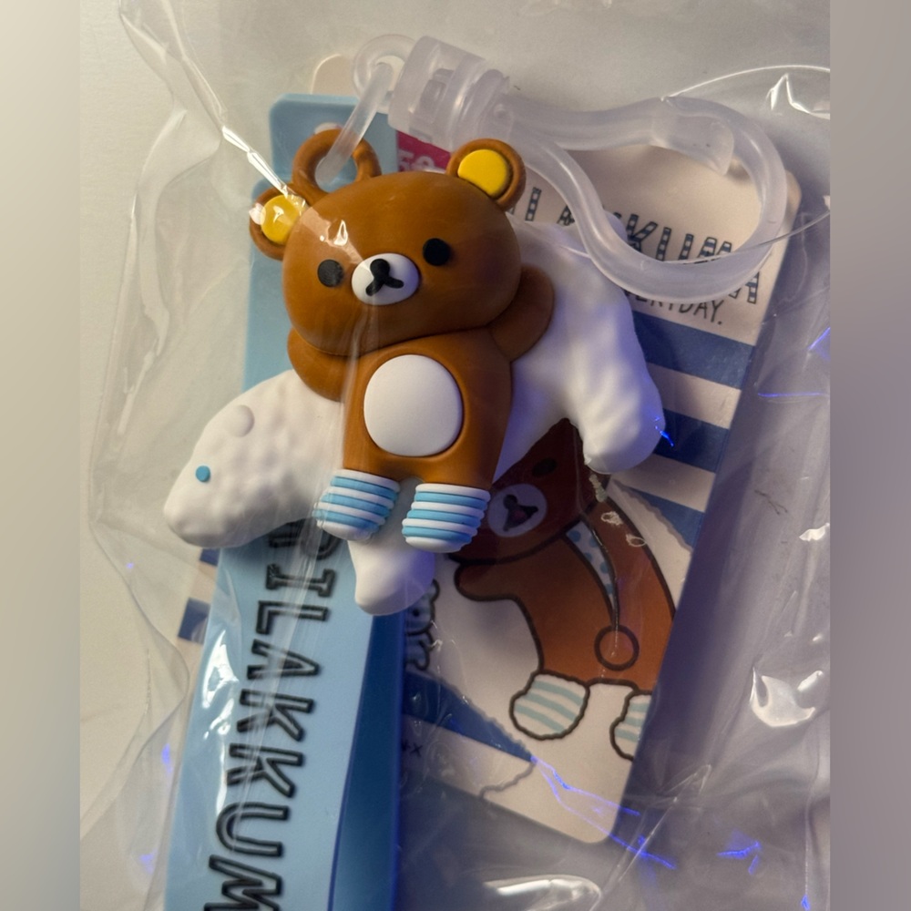 San-X Rilakkuma Shima Shima Everyday Keychain NWT